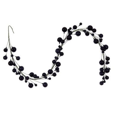 Vickerman N250117 Vickerman - 6 ft Black Christmas Garland - Unlit 