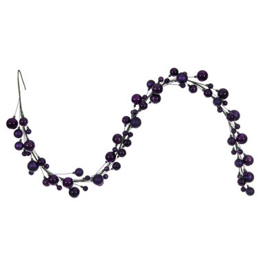 N250126 Vickerman - 6 ft Plum Christmas Garland - Unlit