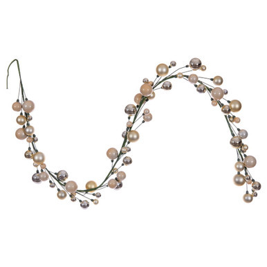 N250138 Vickerman - 6 ft Champagne Christmas Garland - Unlit