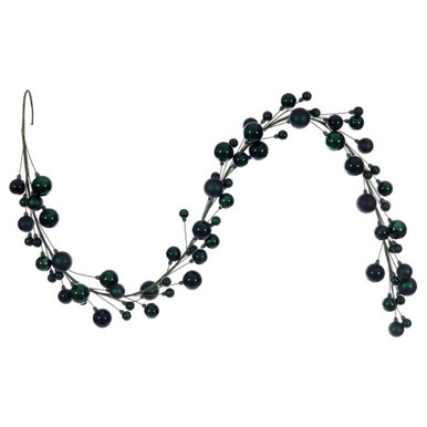 N250174 Vickerman - 6 ft Midnight Green Christmas Garland - Unlit