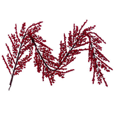 P240572 Vickerman - 72 in. Red/Dark Red Christmas Garland - Unlit
