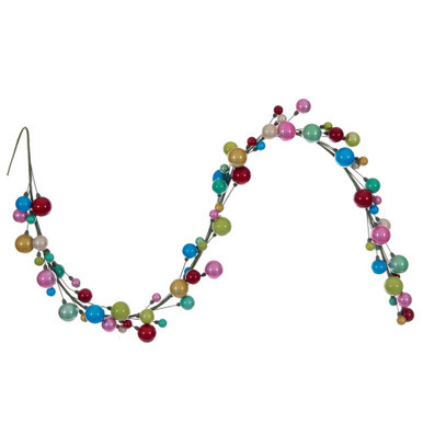 N250194 Vickerman - 6 ft Multicolor Christmas Garland - Unlit