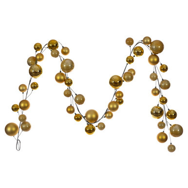 N250308 Vickerman - 10 ft Gold Christmas Garland - Unlit