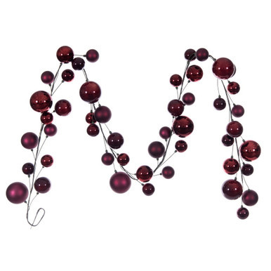 N250319 Vickerman - 10 ft Wine Christmas Garland - Unlit