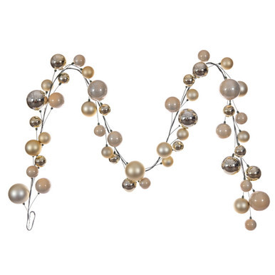 N250338 Vickerman - 10 ft Champagne Christmas Garland - Unlit