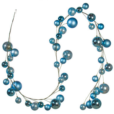N250352 Vickerman - 10 ft Denim Blue Christmas Garland - Unlit
