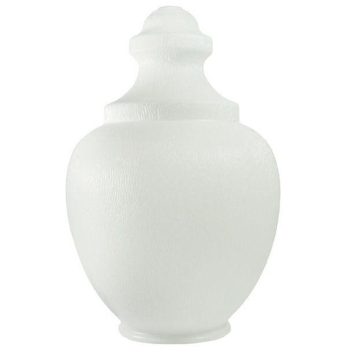 27" White Acorn Street Lamp Globe with 8" Neck Base