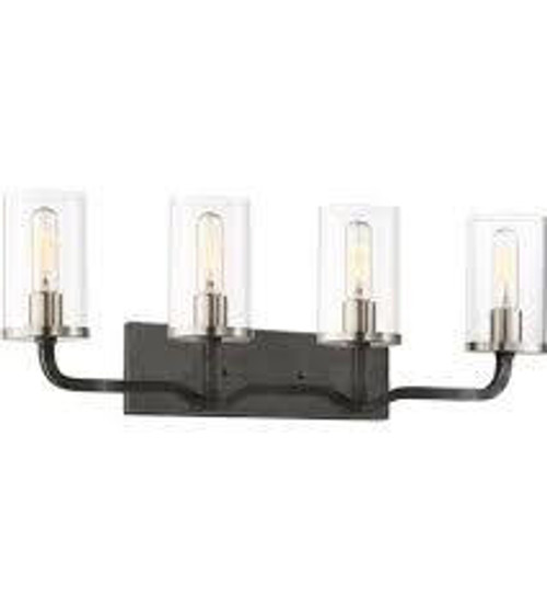 Nuvo Lighting Nuvo 60-6129 Iron Black with Brushed Nickel 4 Light Wall Mount Fixture 