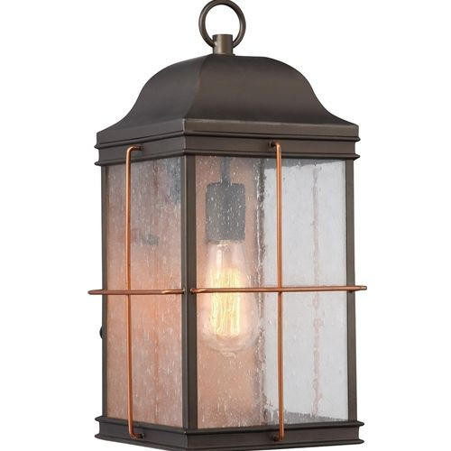 Nuvo Lighting Nuvo 60-5833 Bronze with Copper Wall Lantern Fixture 