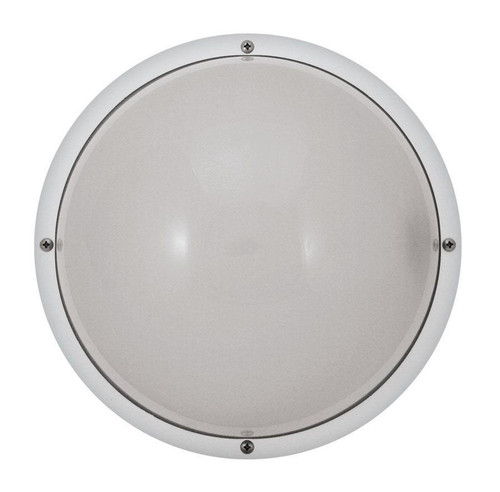 Incon Lighting 23W LED White Bulkhead Dual Mount Outdoor 10" Round Lens Fixture 4000K 