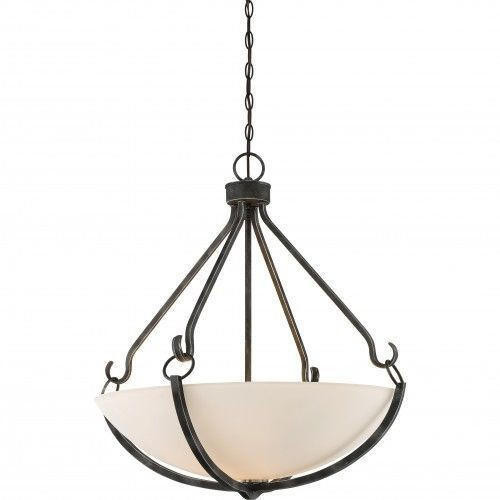 Nuvo Lighting Nuvo 60-6125 Iron Black with Brushed Nickel Accents 4 Light Ceiling Mount Fixture 