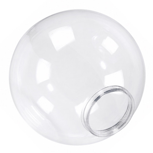 8" Clear Round Plastic Light Globe Shade Replacement - 4" Lip Neck Fitter