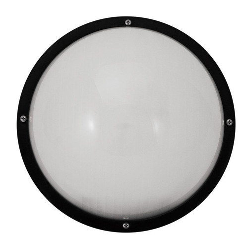 Incon Lighting 14W LED Black Bulkhead Dual Mount Outdoor 10" Round Lens Fixture 3000K 