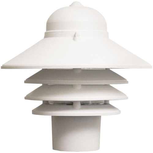 Incon Lighting 14W LED Post Mount White Polycarbonate Nautical Tiered Fixture 4000K 