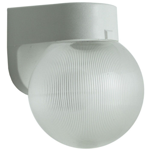Incon Lighting 13W LED White Porch Light Fixture Clear Prismatic Globe 3000K 