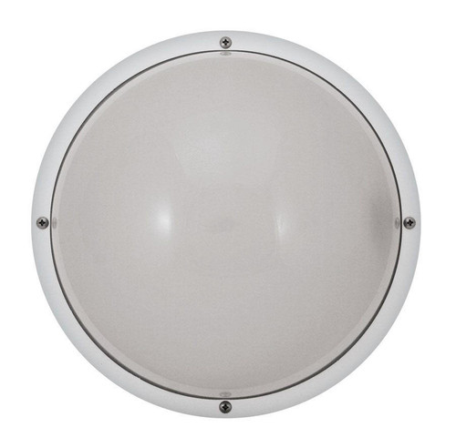 Incon Lighting 14W LED White Bulkhead Dual Mount Outdoor 10" Round Lens Fixture 3000K 