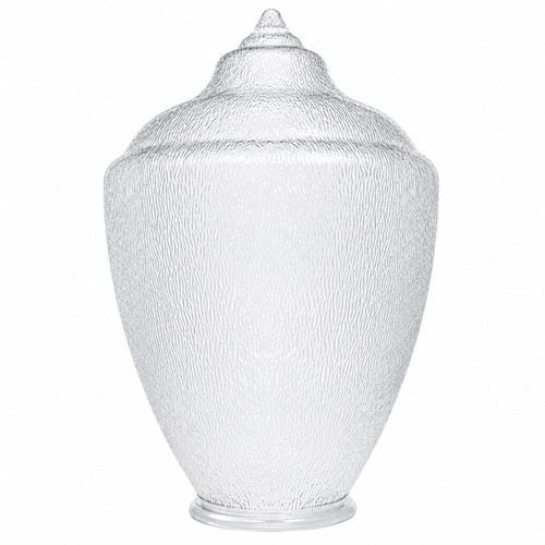 23" Clear Textured Acorn Street Lamp Tiered Light Globe 8" Neck Lip