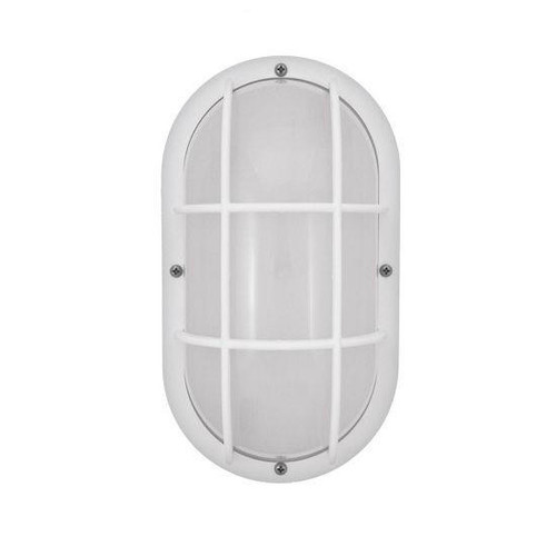 Incon Lighting 13W LED White Marine Style Impact Resistant Security Grid Light Fixture 3000K 