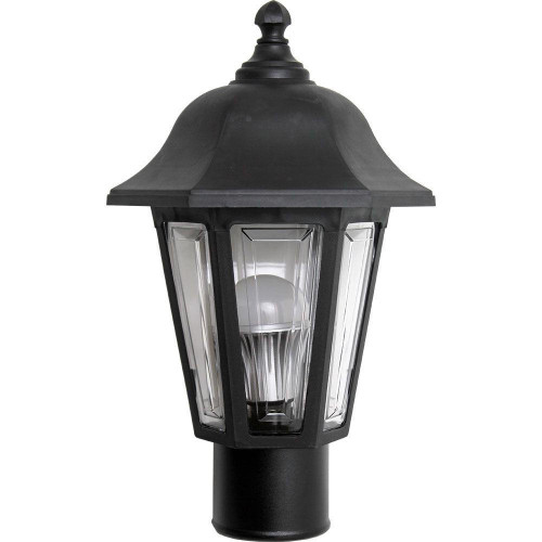 Incon Lighting 13W LED Post Top Polycarbonate Black Decorative Lantern Pole Mount Fixture 4000K 