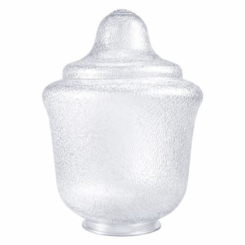 20" Outdoor Acorn Globe Replacement - Clear Textured Polycarbonate - 8" Lip Fitter