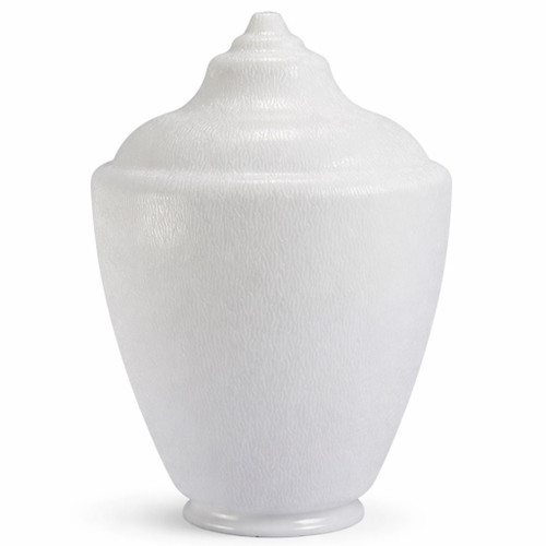White Tiered Acorn Street Lamp Globe – 23" Tall - 8" Flange Fitter - 88264-WH-8F