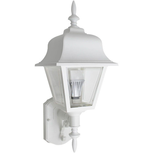 Incon Lighting 75W Max Traditional White Porch Light Clear Lens Coach Style Fixture 