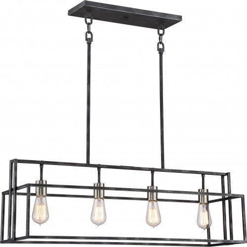 Nuvo Lighting Nuvo 60-5859 Iron Black and Brushed Nickel 4 Light Ceiling Mount Fixture 