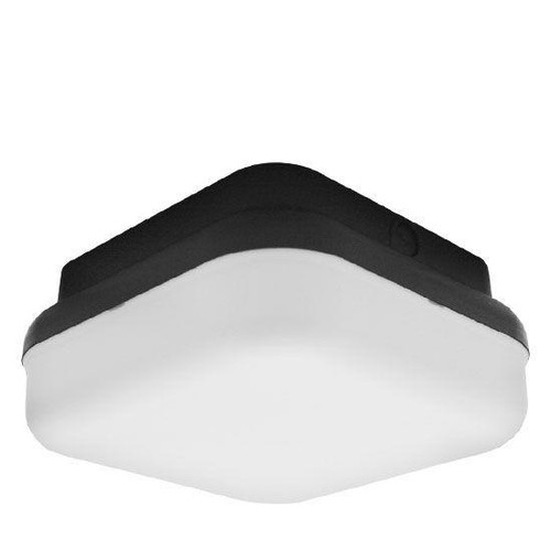 Incon Lighting 14W LED Square Black Housing Dual Mount White Polycarbonate Light 3000K 