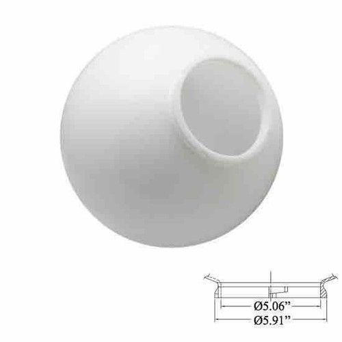 LBS Lighting Replacement White 20" Outdoor Acrylic Post Globe Cover Lip 