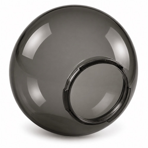 8 Inch Smoke Acrylic Round Light Globe - 4 Inch Twist Lock Base