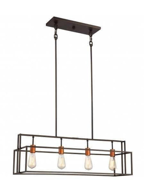 Nuvo Lighting Nuvo 60-5854 Forest Bronze with Copper 4 Light Ceiling Mount Fixture 