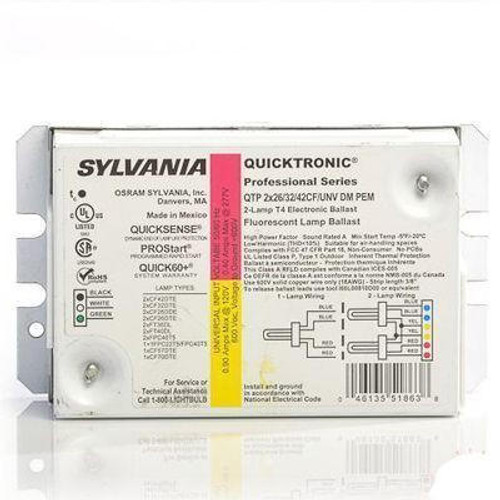 Osram Sylvania Sylvania 51863 QTP2X26/32/42CF/UNV DM PEM Quicktronic Programmed Rapid Start CF Ballast 