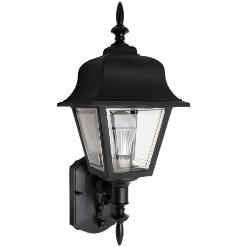 Incon Lighting 13W LED Traditional Black Porch Light Clear Lens Coach Style Fixture 4000K 
