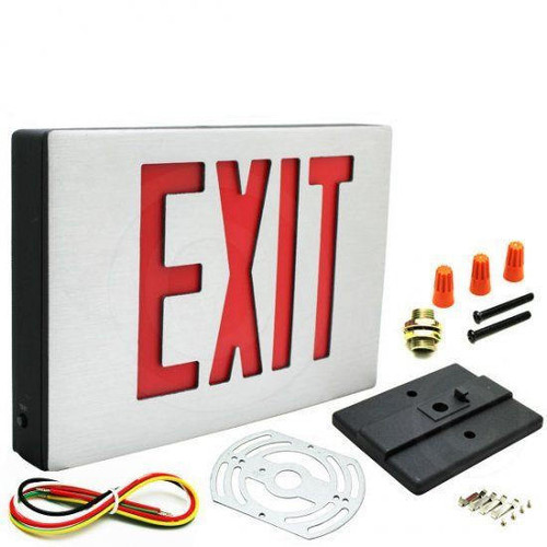  Fulham FHEX22-R-AC Die-Cast Aluminum Red Letter LED Exit Sign 