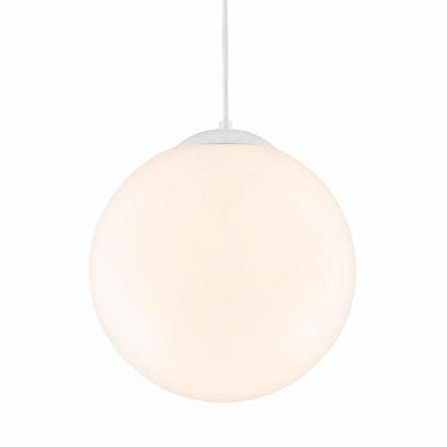 V1845-6 Volume Lighting - 14" White Glass Globe Pendant Light - 8 ft Cord