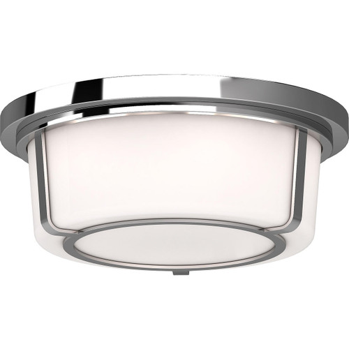 Volume Lighting Volume V7002-3 Indoor Ceiling Mount Fixture with White Round Drum Glass Shade with Modern Accents 