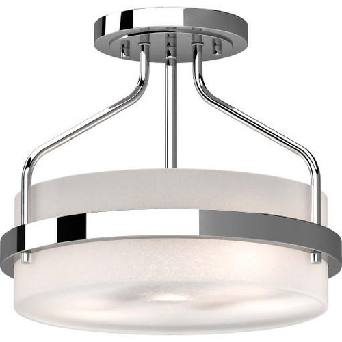 Volume Lighting Volume V4743-3 Emery 2-Light Chrome Indoor Semi-Flush Mount Ceiling Fixture 