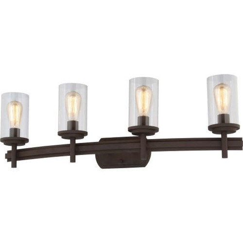 Volume Lighting Volume V2024-79 Antique Bronze Regina 4 Light 34" Wide Vanity Light 