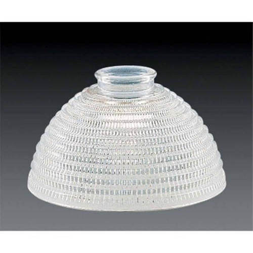 Volume Lighting Volume GS-104 7" Dome-Shaped Clear Ribbed Glass with Etched Frost Floral Accent 