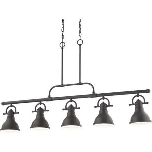 Volume Lighting Volume V1175-65 5-Light Indoor Foundry Bronze Linear Kitchen Island Hanging Pendant 