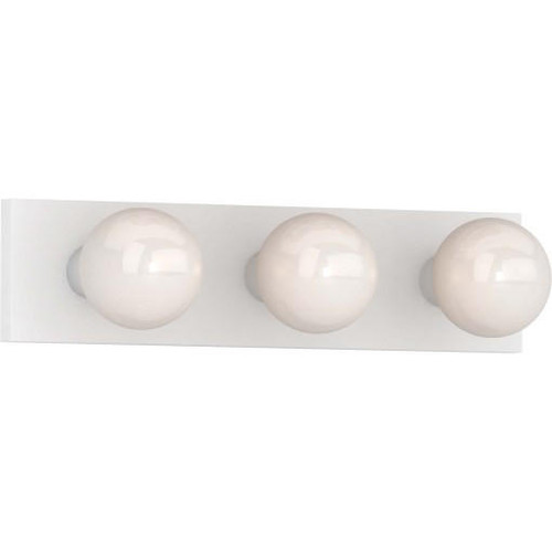 V1023-6 Volume Lighting - 18" White 3-Light Hollywood Vanity Light Fixture