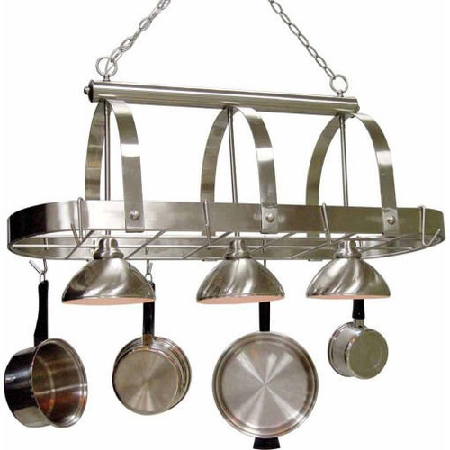 Volume Lighting Volume V3023-33 3-light Brushed Nickel Pot Rack 