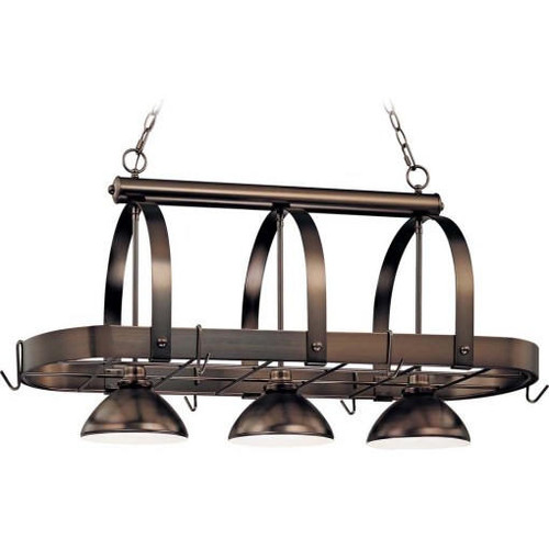 Volume Lighting Volume V3023-79 3-light Antique Bronze Pot Rack 