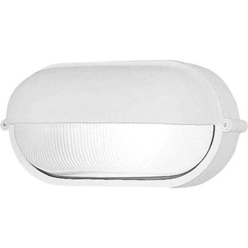 Volume Lighting Volume V8861-6 1-Light Indoor or Outdoor White Aluminum Nautical-Inspired / Industrial-Inspired Convertible Flush Mount Ceiling Fixture, Wall Mount, or Wall Sconce with Frosted Ribbed Glass Half / Semi Oval Sphere 