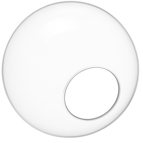 10 Inch Clear Polycarbonate Round Light Globe - Custom Cut Neckless Opening
