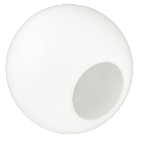 8 Inch White Polycarbonate Round Light Globe - Custom Cut Neckless Opening