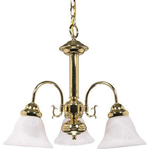 Nuvo Lighting Nuvo 60-186 Polished Brass 3 Light Ceiling Mount Fixture 