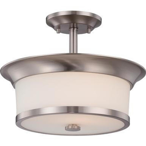 Nuvo Lighting Nuvo 60-5450 Brushed Nickel 2 Light Ceiling Mount Fixture 