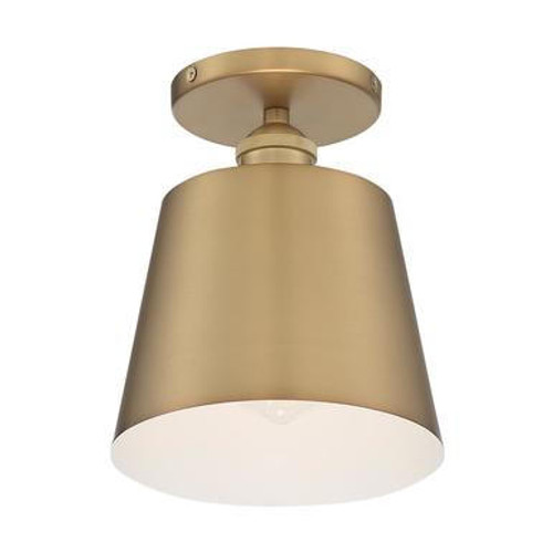 Nuvo Lighting Nuvo 60-7321 Brushed Brass and White Ceiling Mount Fixture 