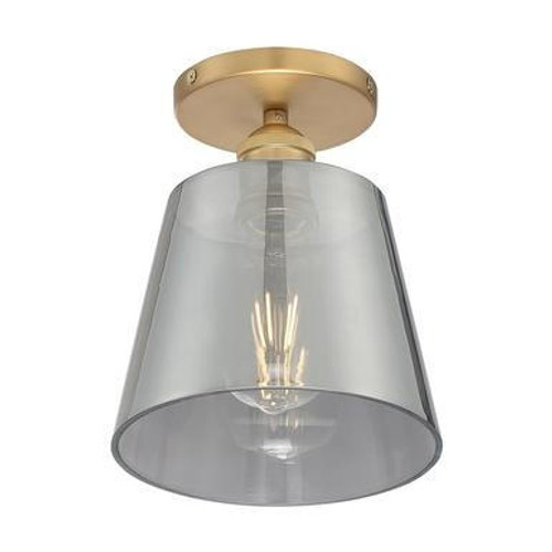 Nuvo Lighting Nuvo 60-7323 Brushed Brass and Smoked Glass Ceiling Mount Fixture 